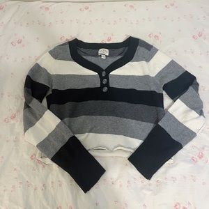 Cropped striped sweater
